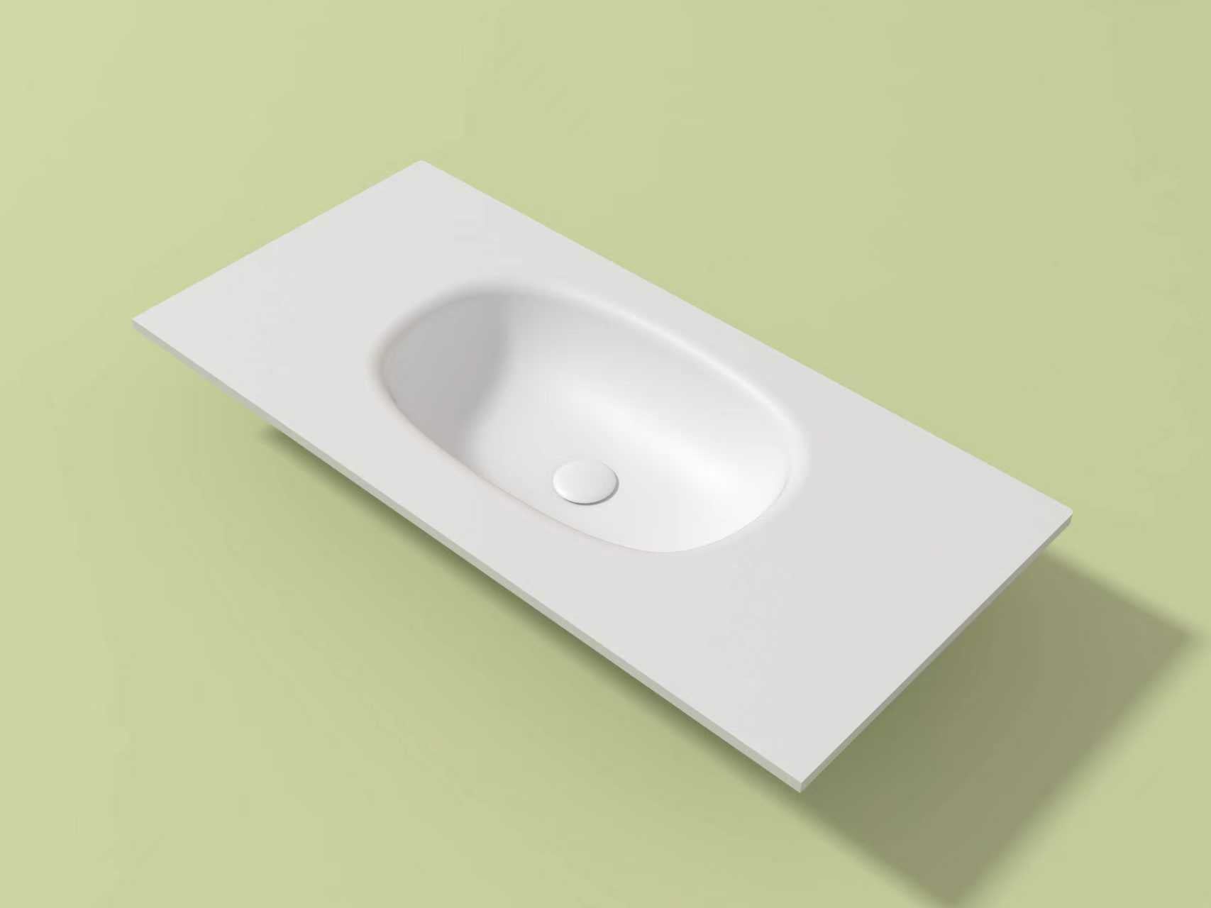 כיור קוריאן אינטגרלי 100 ס”מ צורה אובלית