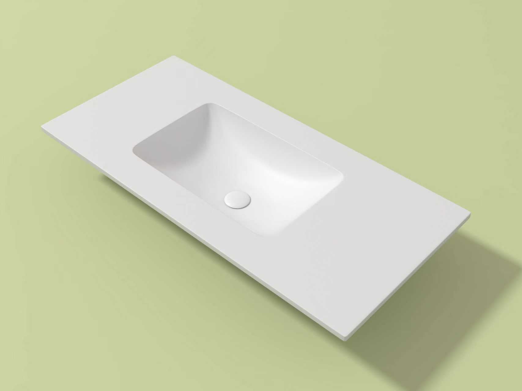 כיור קוריאן אינטגרלי 100 ס”מ צורה מלבנית