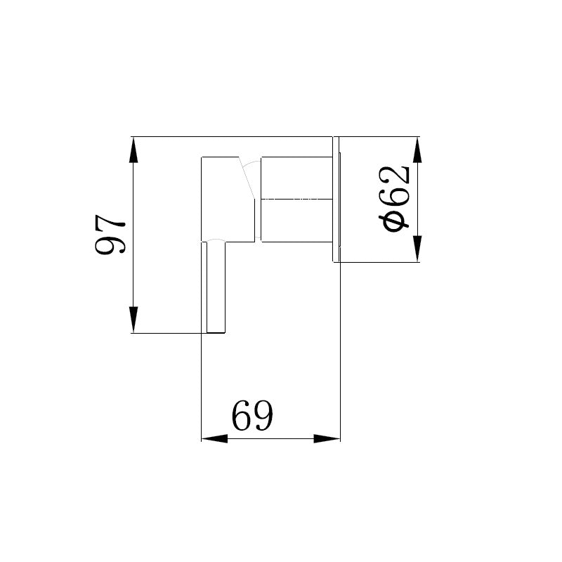 אינטרפוץ 3 דרך ניקל עגול מבריק