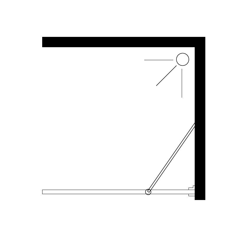 מקלחון דופן קבועה צמודת קיר 8 מ”מ