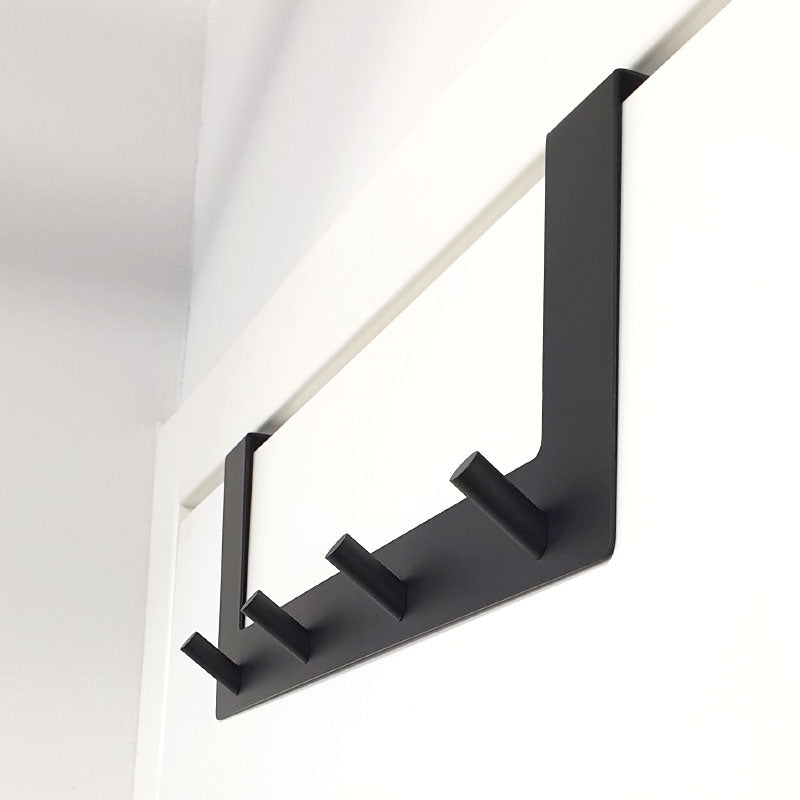 קולב דלת 4 ווים לתלייה שחור מט