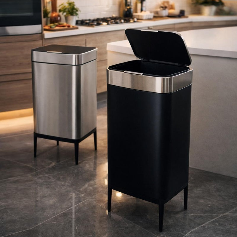 פח אשפה 60 ליטר שחור מט