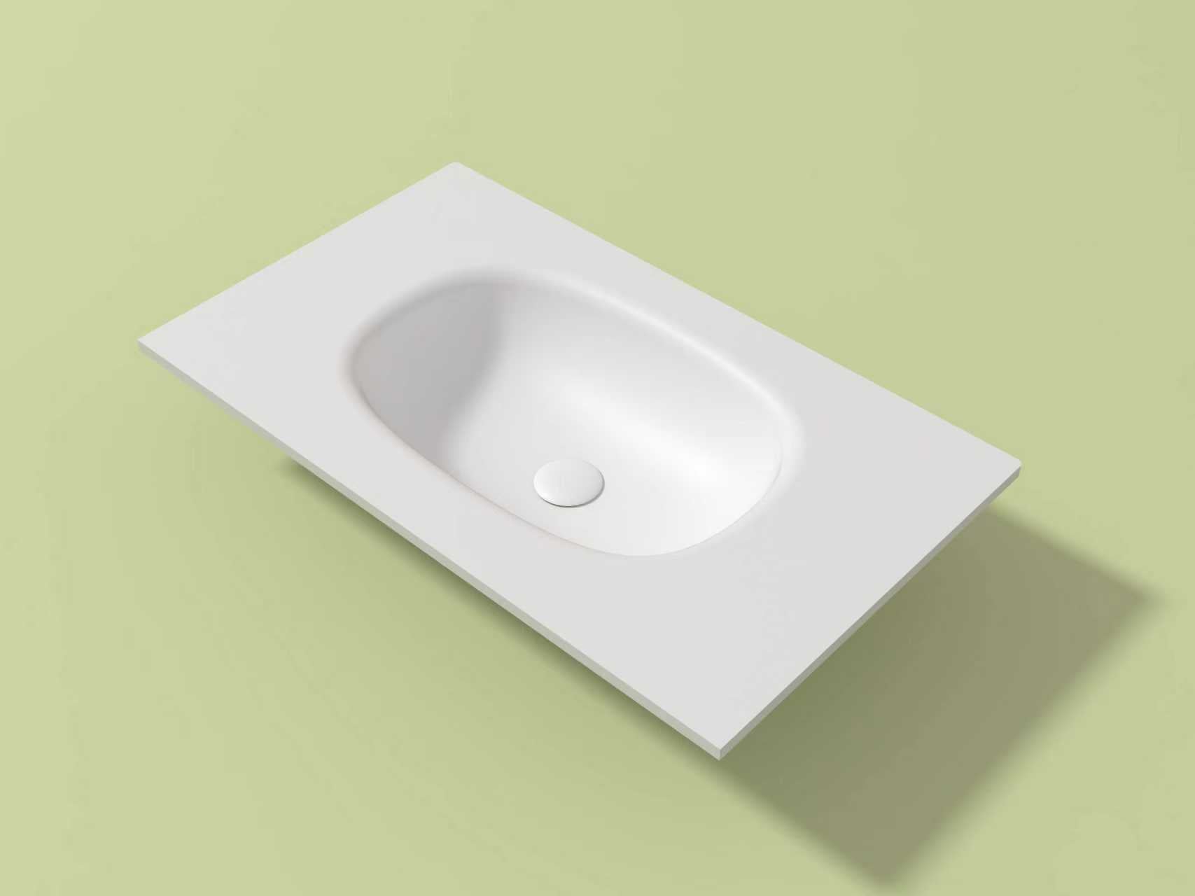 כיור קוריאן אינטגרלי 80 ס”מ צורה אובלית