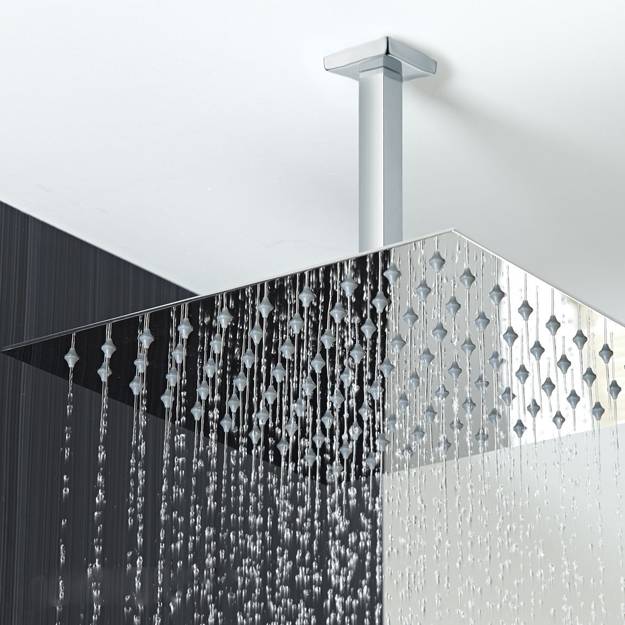 זרוע לראש מקלחת מרובעת ניקל מבריק