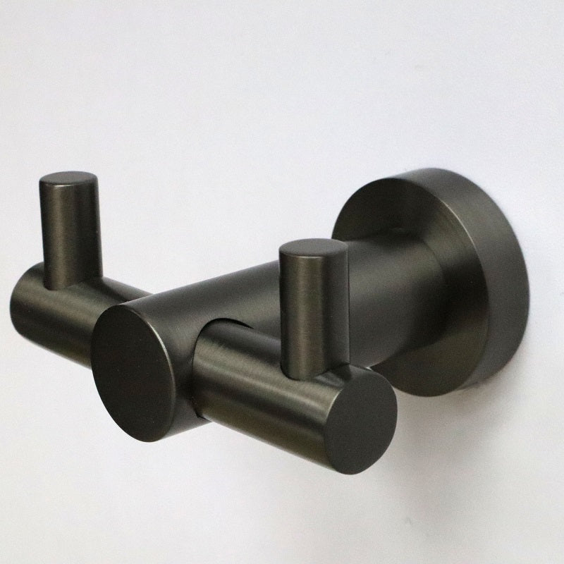 מתלה מגבות לאמבטיה 2 ווים ולוו גרפיט