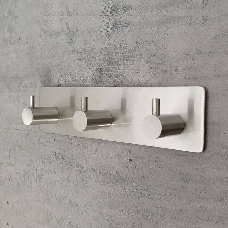 מתלה למגבות עם 3 ווים סנסה ניקל מוברש