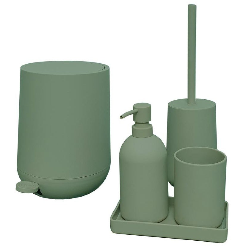 סט אביזרי אמבטיה וגאס ירוק זית