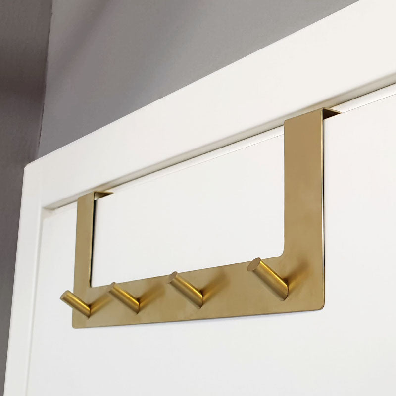 קולב דלת 4 ווים לתלייה זהב מט