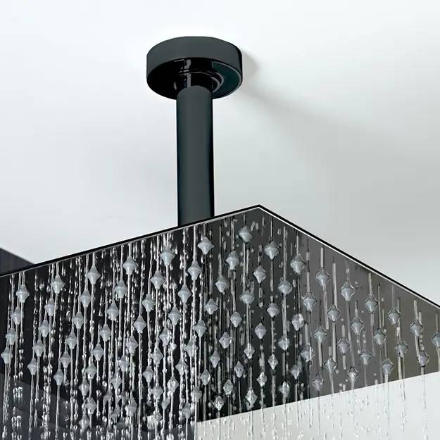 זרוע עגולה אלון לראש מקלחת שחור