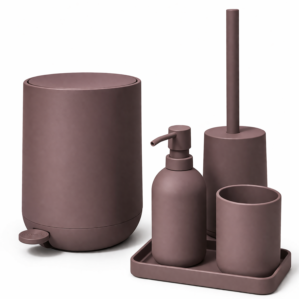 סט אביזרי אמבטיה וגאס חום מוקה